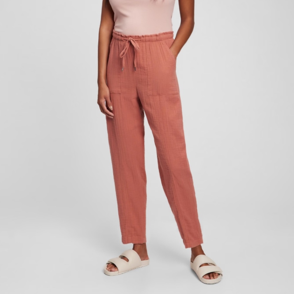 New Gap cotton crinkle gauze pants Cedarwood size small